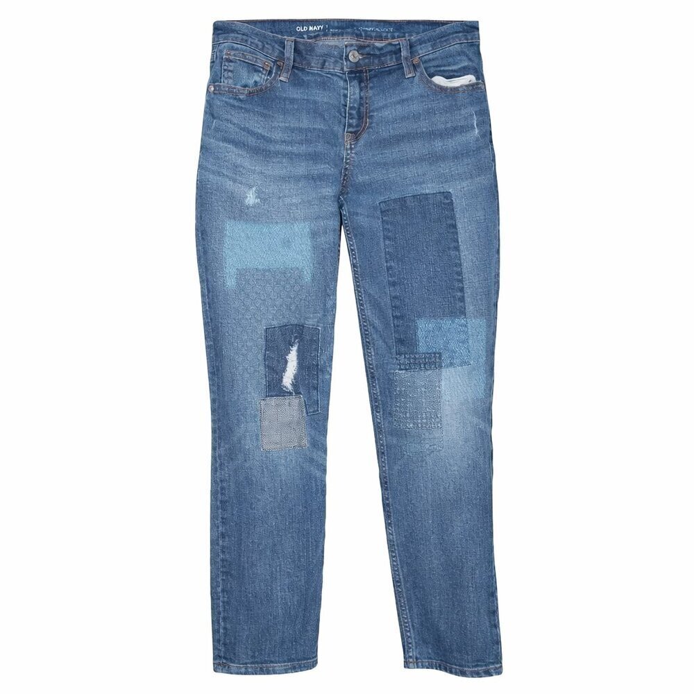 OLD NAVY Boyfriend Skinny Patch Distressed Jeans 6